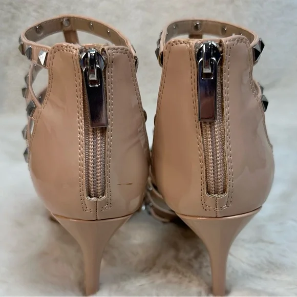 Mix No. 6 Danela Pumps Sugar Maple Beige Studded Straps Stiletto Heels Size 9 - Picture 5 of 10